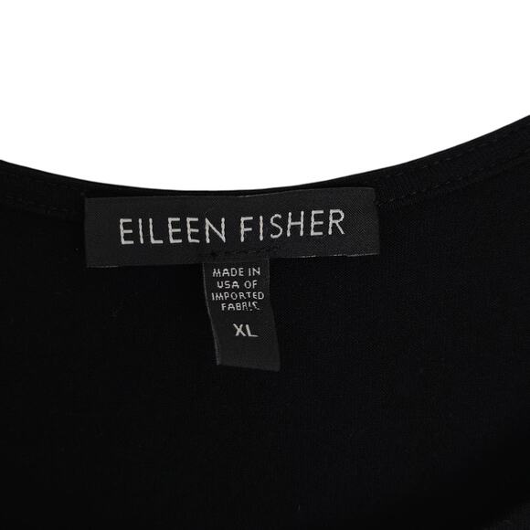 Eileen Fisher Stretch Jersey Tank Dress Size XL Black Sleeveless Minimalist - Picture 3 of 6